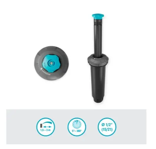 Gardena Sprinklersystem - Uitschuifbare Sproeier SD30, Sectoraal, Bereik 1,5-3 M 8241-20 3 Gardena Sprinklersystem - Uitschuifbare Sproeier SD30, Sectoraal, Bereik 1,5-3 M 8241-20 - Afbeelding 3