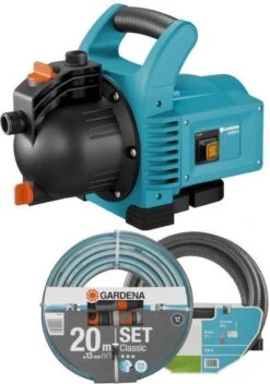 GARDENA - Classic Besproeiingspomp 3000/4 Compleet - Waterpomp - Incl. 3.5 M Aanzuigslang En 20 M Slang -Gardena 843x1200
